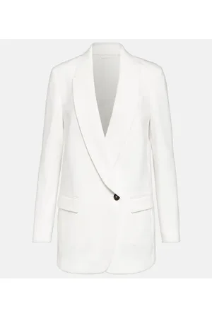 Brunello Cucinelli Single-breasted cotton-blend blazer