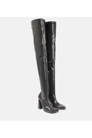 Amina Muaddi Marine Stretch 95 latex over-the-knee boots
