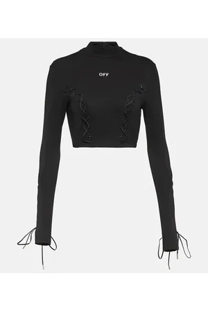 OFF-WHITE Logo laced cropped top