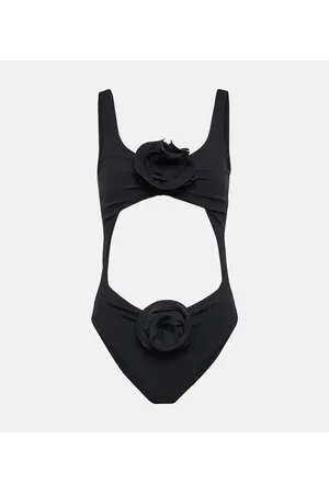 MAGDA BUTRYM Floral-appliquÃ© cutout swimsuit