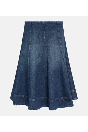 Khaite Lennox denim midi skirt