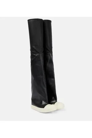 Rick Owens Oblique leather over-the-knee boots