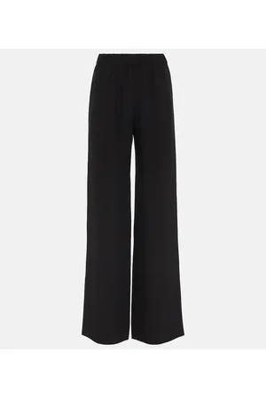 VALENTINO Mid-rise silk wide-leg pants