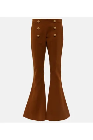 Balmain Low-rise flared cotton pants