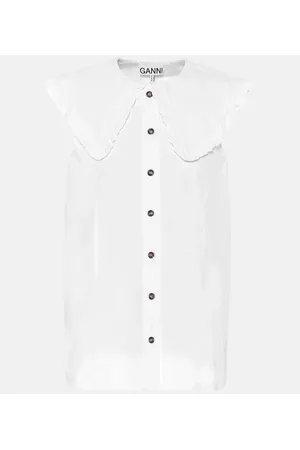Ganni Cotton-poplin blouse