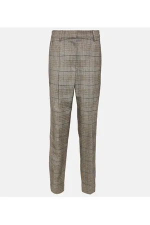 Brunello Cucinelli Checked wool and cotton-blend pants