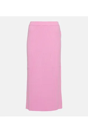 Jardin des Orangers High-rise ribbed-knit cashmere midi skirt