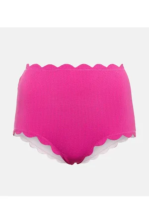 Marysia Scalloped high-rise bikini bottoms