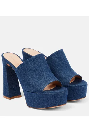 Gianvito Rossi Holly denim platform mules