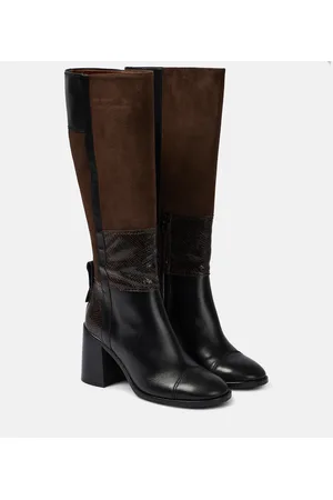 See by Chloé See By ChloÃ© Patchwork leather and suede knee-high boots