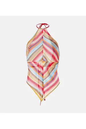 Missoni Striped halterneck knit top