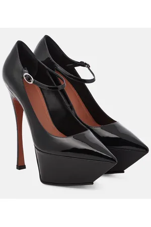 Amina Muaddi Yigit patent leather platform pumps
