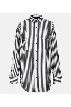 WARDROBE.NYC Striped cotton poplin shirt dress