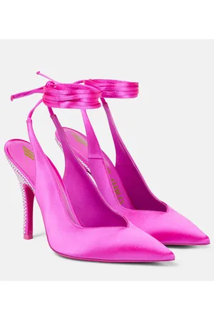 The Attico Venus embellished satin pumps