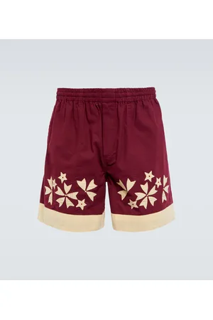 BODE Moonflower appliquÃ© cotton shorts