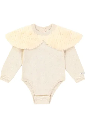 Donsje Embroidered cotton jersey onesie