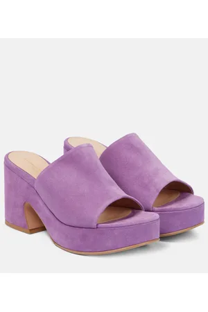 Gianvito Rossi Suede platform mules