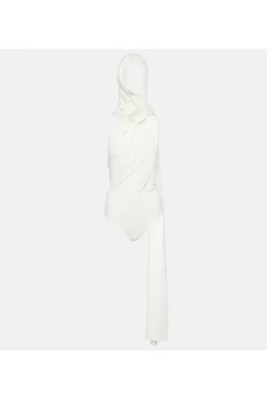 MAGDA BUTRYM Floral-appliquÃ© hooded bodysuit