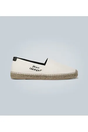 Saint Laurent Logo embroidered canvas espadrilles
