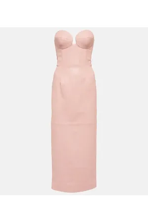 MAGDA BUTRYM Leather bustier midi dress