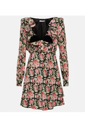 Alessandra Rich Floral silk minidress