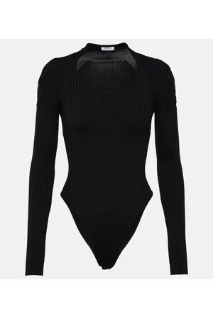 Alaïa AlaÃ¯a Ribbed-knit bodysuit