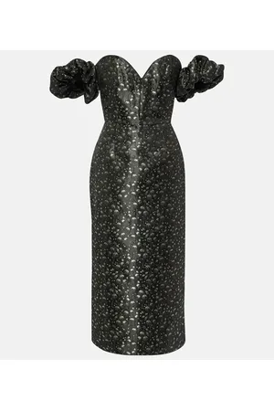 Markarian Adelaide metallic brocade midi dress