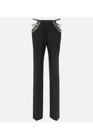 Stella McCartney Chain-detail wool slim pants