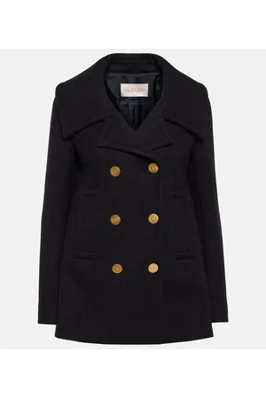 VALENTINO Double-breasted wool-blend peacoat