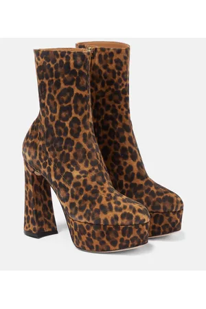 Gianvito Rossi Leopard-print suede platform ankle boots