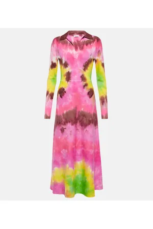 GABRIELA HEARST Tie-dye cashmere and silk midi dress