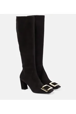 Roger Vivier Belle Vivier suede knee-high boots
