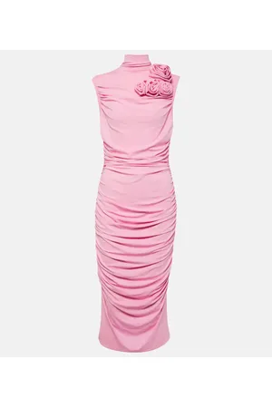 MAGDA BUTRYM Floral-appliquÃ© jersey midi dress