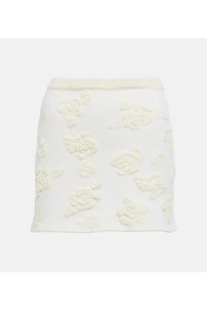 MAGDA BUTRYM Embroidered high-rise wool-blend miniskirt