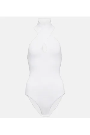 Alaïa AlaÃ¯a Ribbed-knit halterneck bodysuit