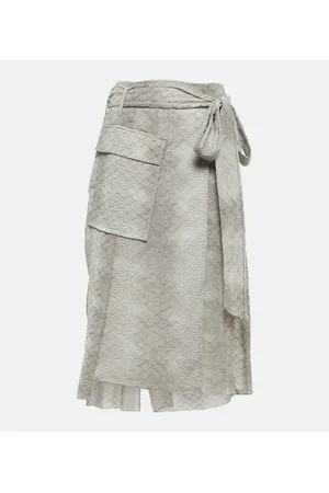 Victoria Beckham Snake-print crÃªpe de chine wrap skirt