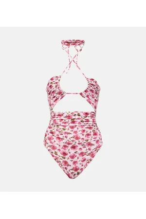 MAGDA BUTRYM Floral halterneck swimsuit