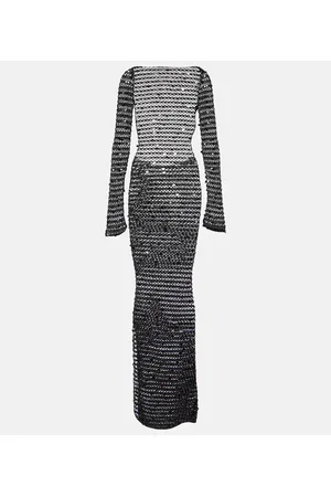 AYA MUSE Sequined open-back maxi dress