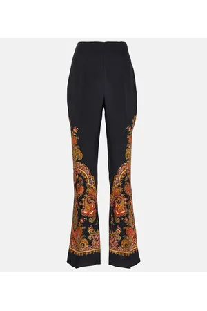 Etro Paisley high-rise silk pants