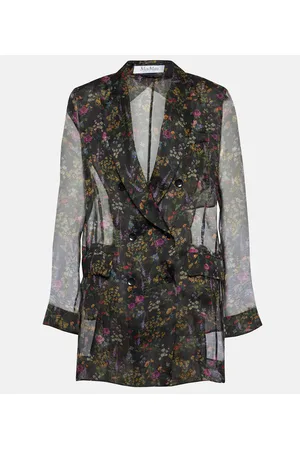 Max Mara Jabot floral silk organza blouse