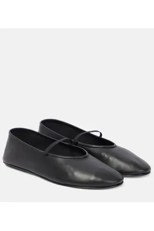 The Row Leather ballet flats