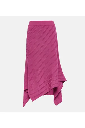 Stella McCartney Asymmetric rib-knit midi skirt