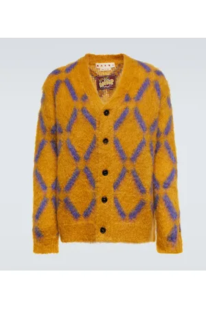 Marni Intarsia mohair-blend cardigan