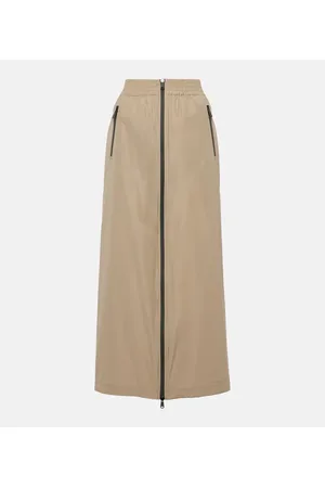 Brunello Cucinelli Zip-up taffeta maxi skirt