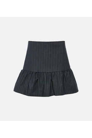 Ganni Pinstripe tiered miniskirt