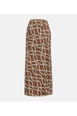 VALENTINO Chain-print maxi skirt