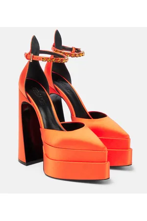 VERSACE Aevitas Pointy satin platform pumps