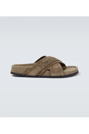 Tom Ford Logo suede slides