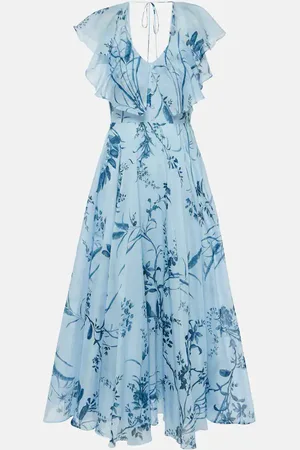 Erdem Printed cotton and silk midi dress