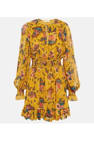ULLA JOHNSON Adara floral silk chiffon minidress